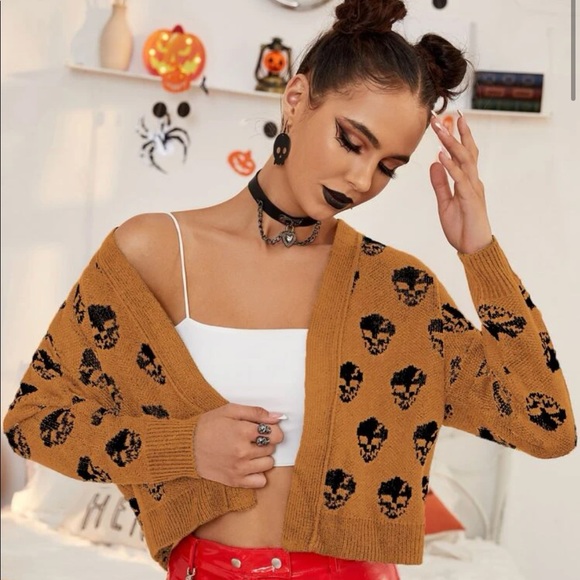 SHEIN Jackets & Blazers - brown skull cardigan